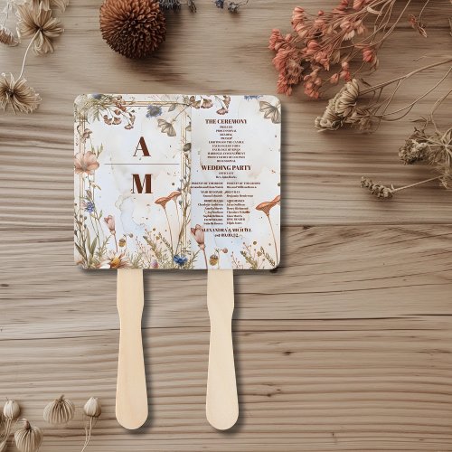 Rustic Watercolor Woodland Wedding Hand Fan