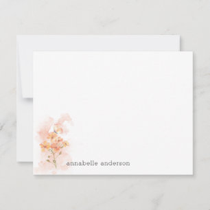 Rustic Watercolor Yellow Wild Flowers Splash Note Card