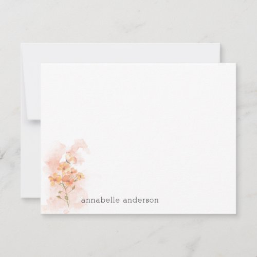 Rustic Watercolor Yellow Wild Flowers Splash Note Card