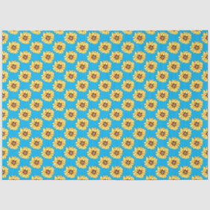 Rustic Watercolour Sunflowers Pattern Floral Tissue Paper