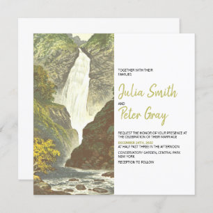 Rustic Waterfall Scenery Wedding Invitation