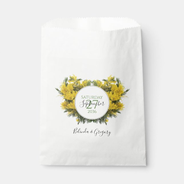 Rustic Wattle Acacia Wedding   Favor Bag (Front)
