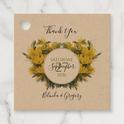 Rustic Wattle Acacia Wedding Gift Favor Tags