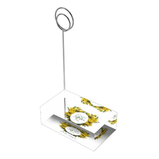 Rustic Wattle Acacia Wedding Table Number Place Card Holder (Corner)