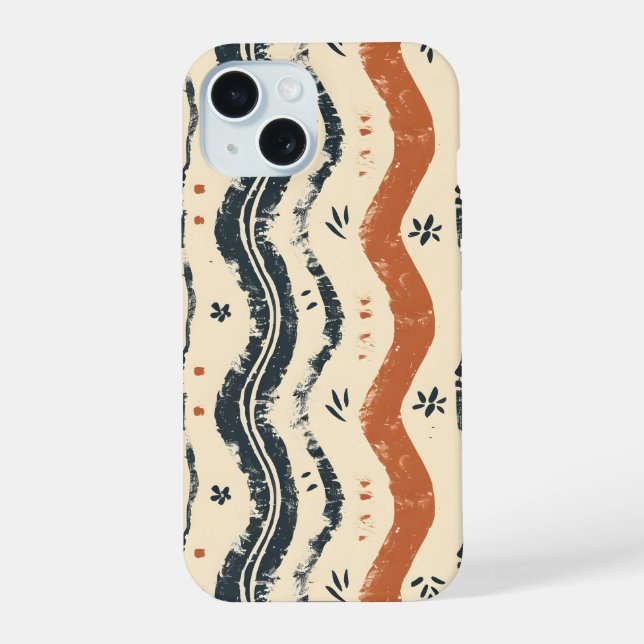 Rustic Waves iPhone 15 Case (Back)