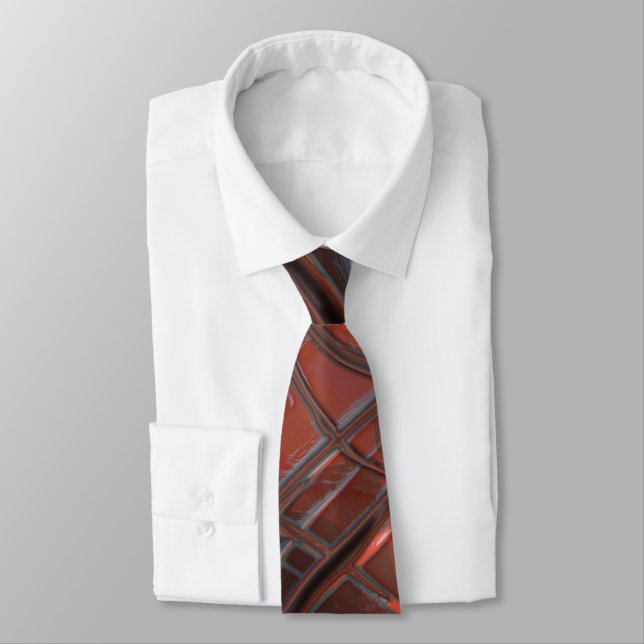Rustic wavy strokes with smoke shadow on hollow    neck tie (Tied)