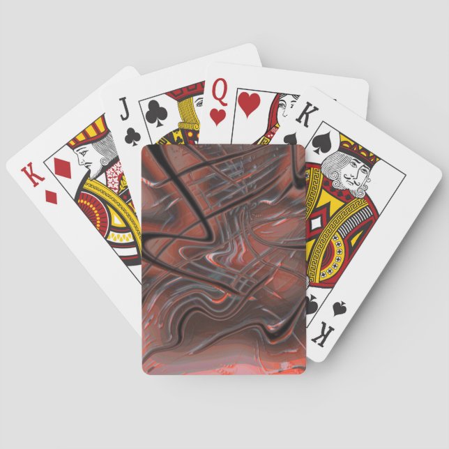 Rustic wavy strokes with smoke shadow on hollow    poker cards (Back)