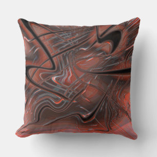 Rustic wavy strokes with smoke shadow on hollow throw pillow