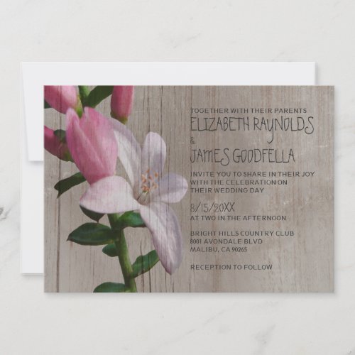 Rustic Waxflower Wedding Invitations