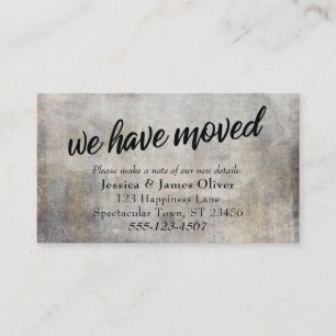 Rustic "We Have Moved" Insert Card in Neutral Hues