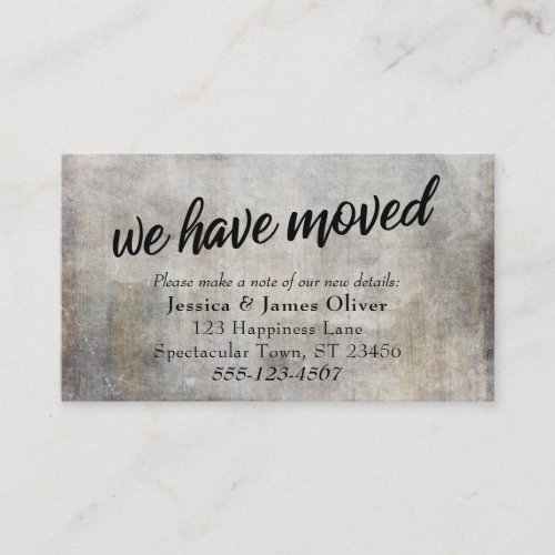 Rustic We Have Moved Insert Card in Neutral Hues