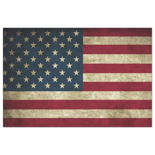RUSTIC WEATHERED AMERICAN FLAG TISSUE PAPER