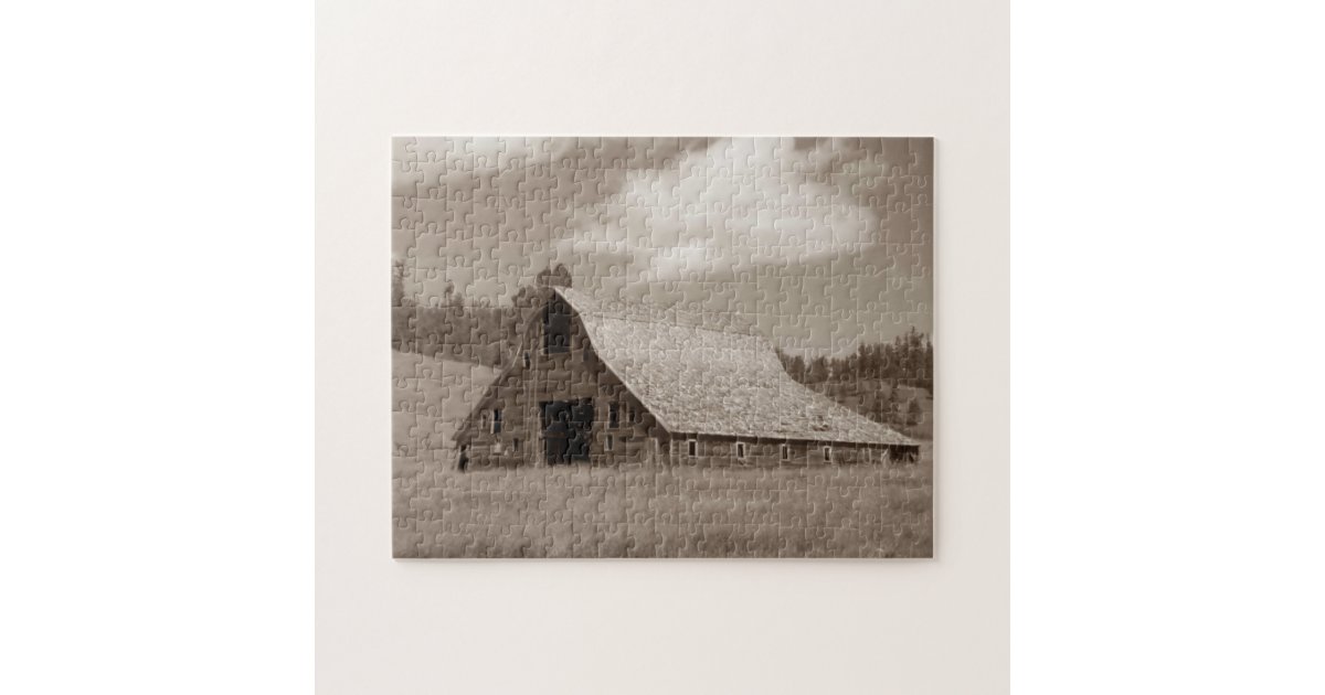 Rustic Weathered Barn Puzzle with Gift Box | Zazzle