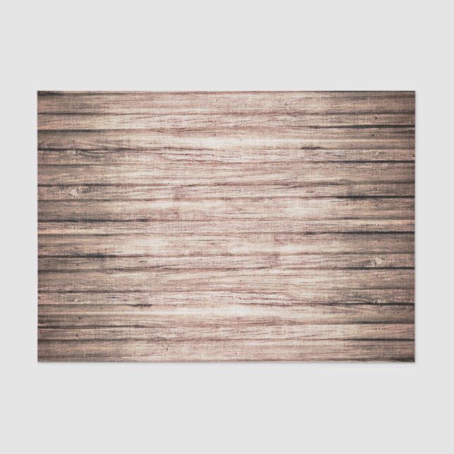 Rustic weathered brown barn wood grain tissue paper (Front)