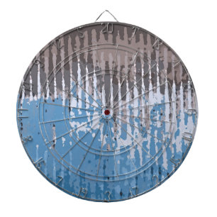 Rustic Weathered/ Brown Blue Dart Board
