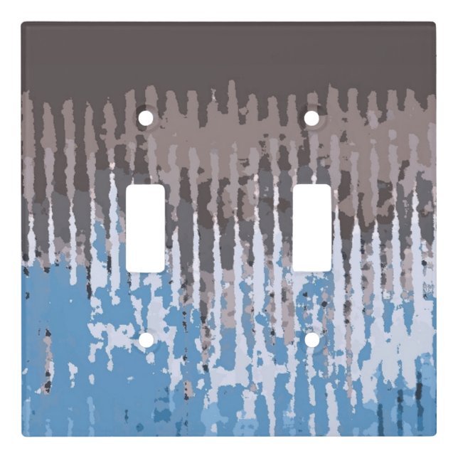 Rustic Weathered/ Brown Blue Design  Light Switch Cover (Front)