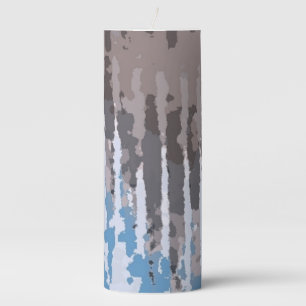 Rustic Weathered/ Brown Blue  Pillar Candle