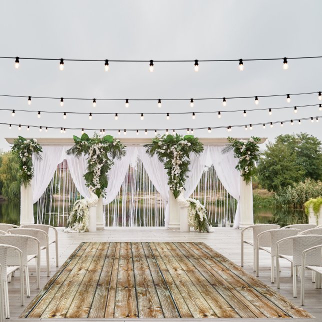 Rustic Weathered Brown Wood Plank Seamless Pattern Outdoor Rug (Insitu (Wedding 1))