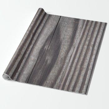 Rustic Weathered Grey Wood Post Wrapping Paper by GrudaHomeDecor at Zazzle