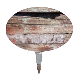 Rustic Weathered Sailboat Wood Planks Nautical Cake Topper