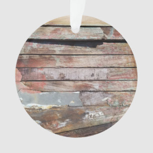 Rustic Weathered Sailboat Wood Planks Nautical Ornament