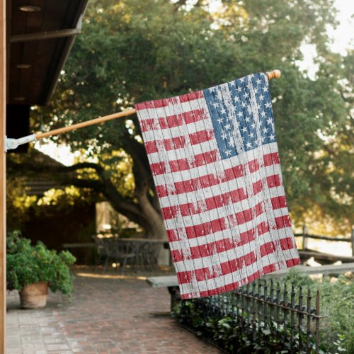 Rustic Weathered United States of America House Flag