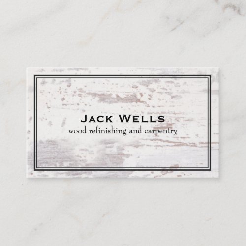 Rustic Weathered White Wood Country and Nature Business Card