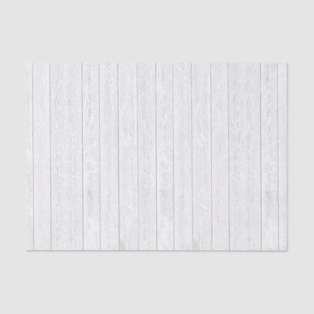 Rustic Weathered White Wood Faux Texture Tissue Paper (Front)