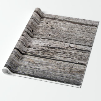 Rustic weathered wood beach panels wrapping paper