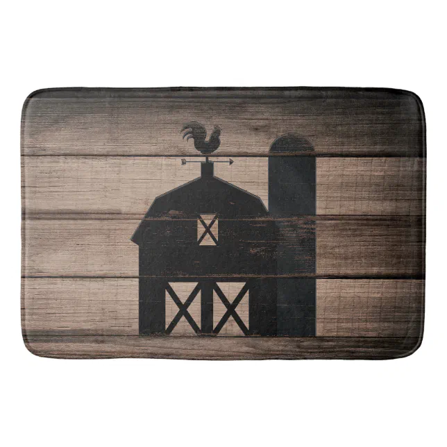 Rustic Weathered Wood Black Barn Country Farmhouse Bath Mat Zazzle