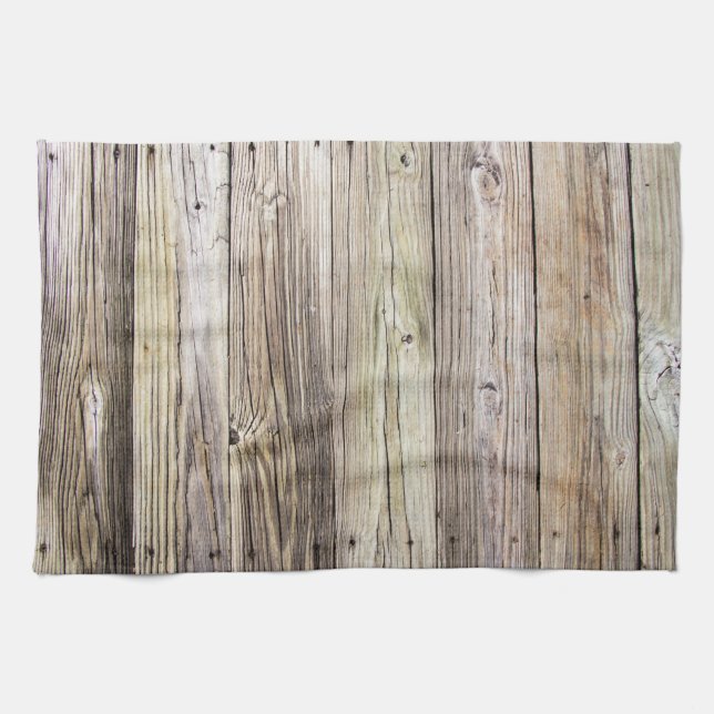 Rustic Weathered Wood Boards from Old Dock Towel (Horizontal)