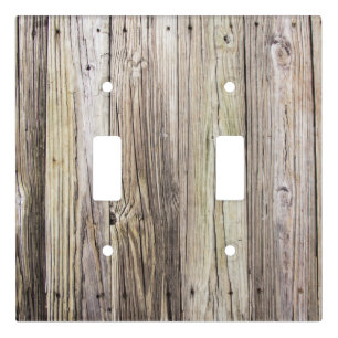 Rustic Weathered Wood Boards with Natural Grain Light Switch Cover