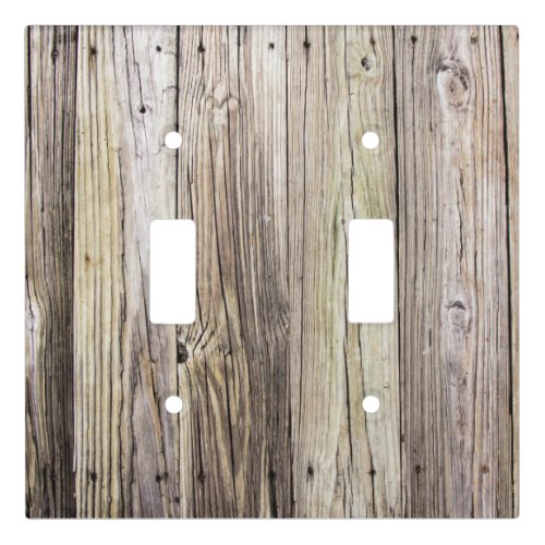 Rustic Weathered Wood Boards with Natural Grain Light Switch Cover