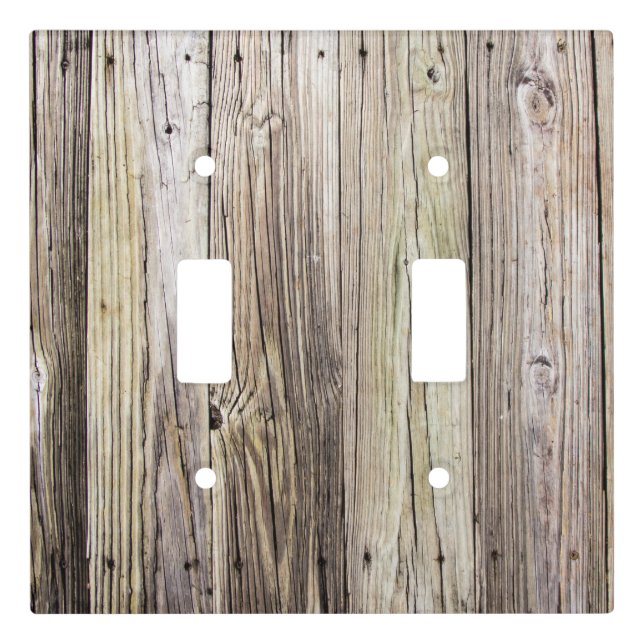 Rustic Weathered Wood Boards with Natural Grain Light Switch Cover (Front)