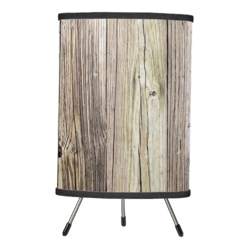 Rustic Weathered Wood Boards with Natural Grain Tripod Lamp