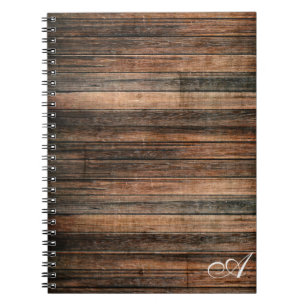 Rustic Weathered Wood Brown Barn Country Wedding Notebook