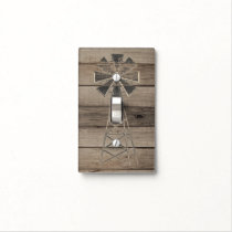 Rustic Weathered Wood Country Wind Mill Light Switch Cover