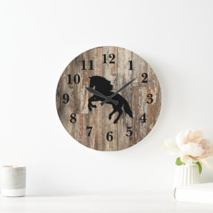 Rustic Weathered Wood Decor Large Clock