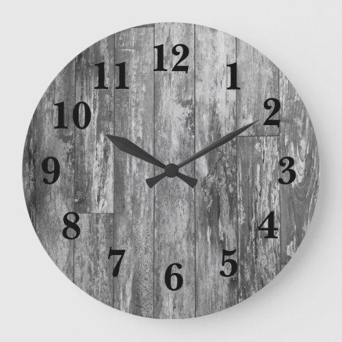 Rustic Weathered Wood Decor Large  Large Clock