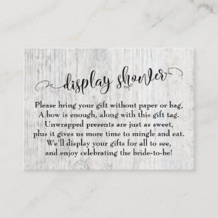 Rustic Weathered Wood Display Bridal Shower Card