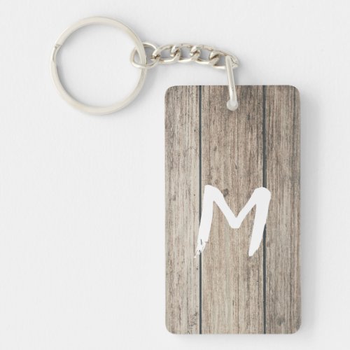 Rustic Weathered Wood Farmhouse Barn Country Keychain