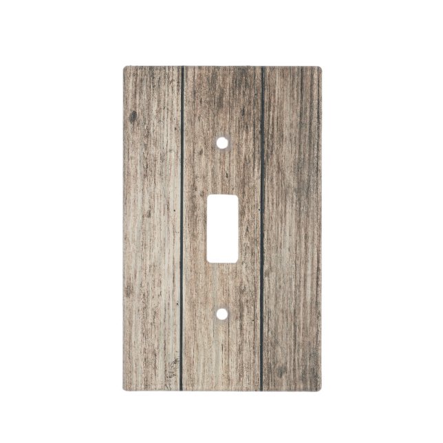 Rustic Weathered Wood Farmhouse Barn Country Light Switch Cover (Front)