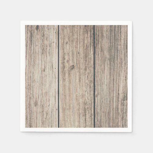 Rustic Weathered Wood Farmhouse Barn Wedding Napkins