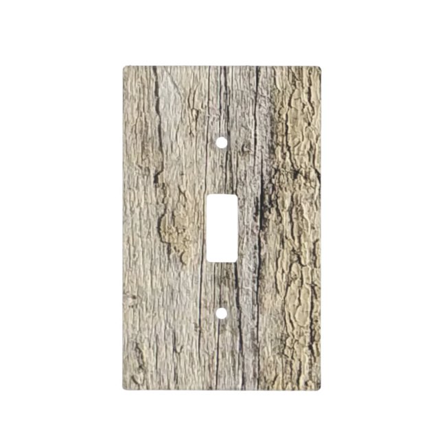 Rustic Weathered Wood Farmhouse Light Switch Cover (Front)