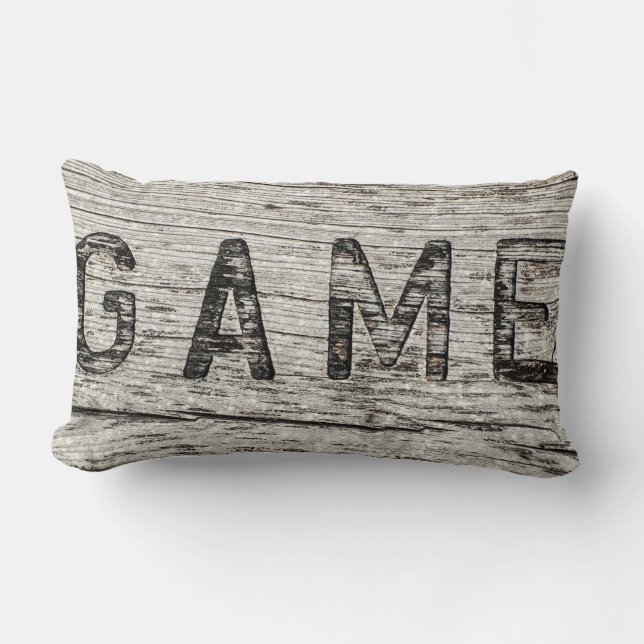 Rustic Weathered Wood Game  Lumbar Pillow (Front)