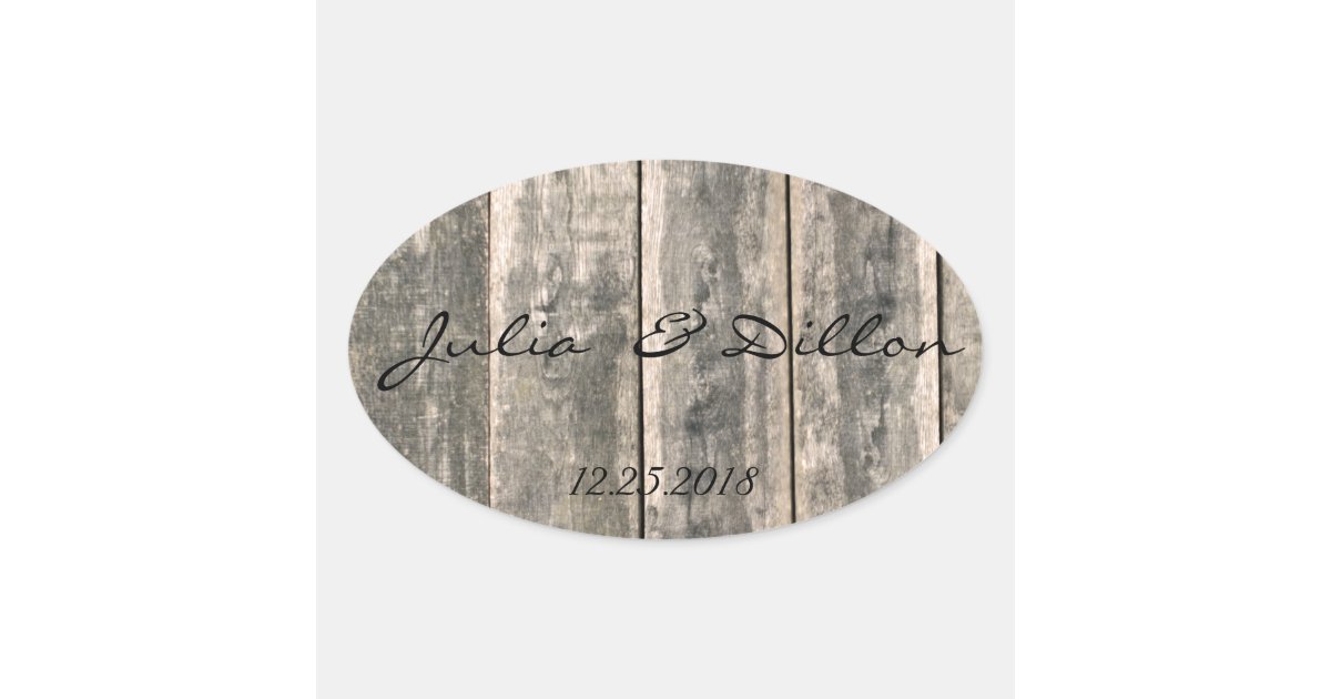 Rustic Weathered Wood Oval Sticker | Zazzle