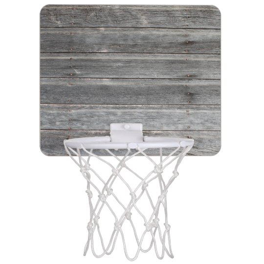 Rustic Weathered Wood Wall Mini Basketball Hoop