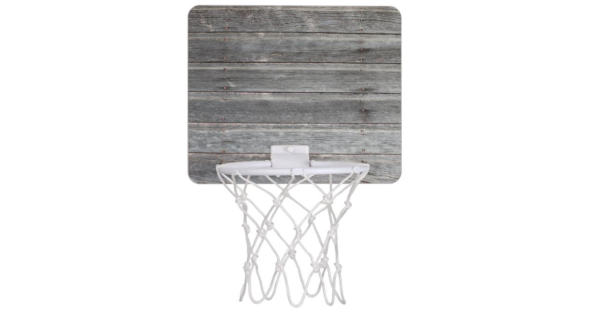 Rustic Weathered Wood Wall Mini Basketball Hoop