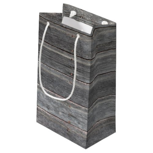 Rustic Weathered Wood Wall Small Gift Bag