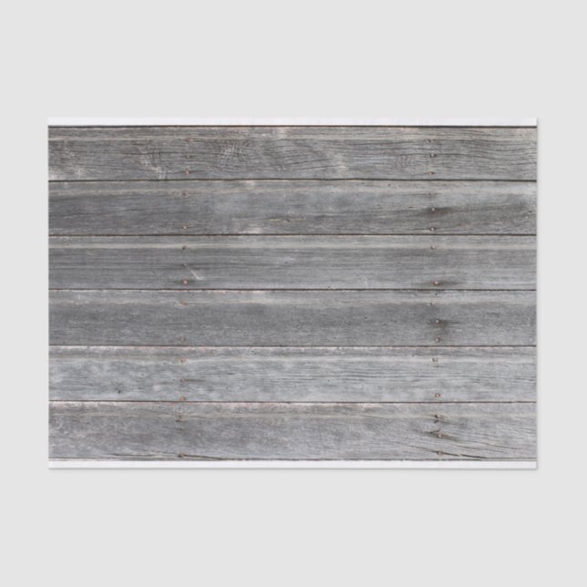 Rustic Weathered Wood Wall Tissue Paper (Front)